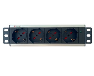 Universal Power Strip 4 Outlets Rack 10'' Italian Plug 1,5U - Techly Professional I-CASE M10-4