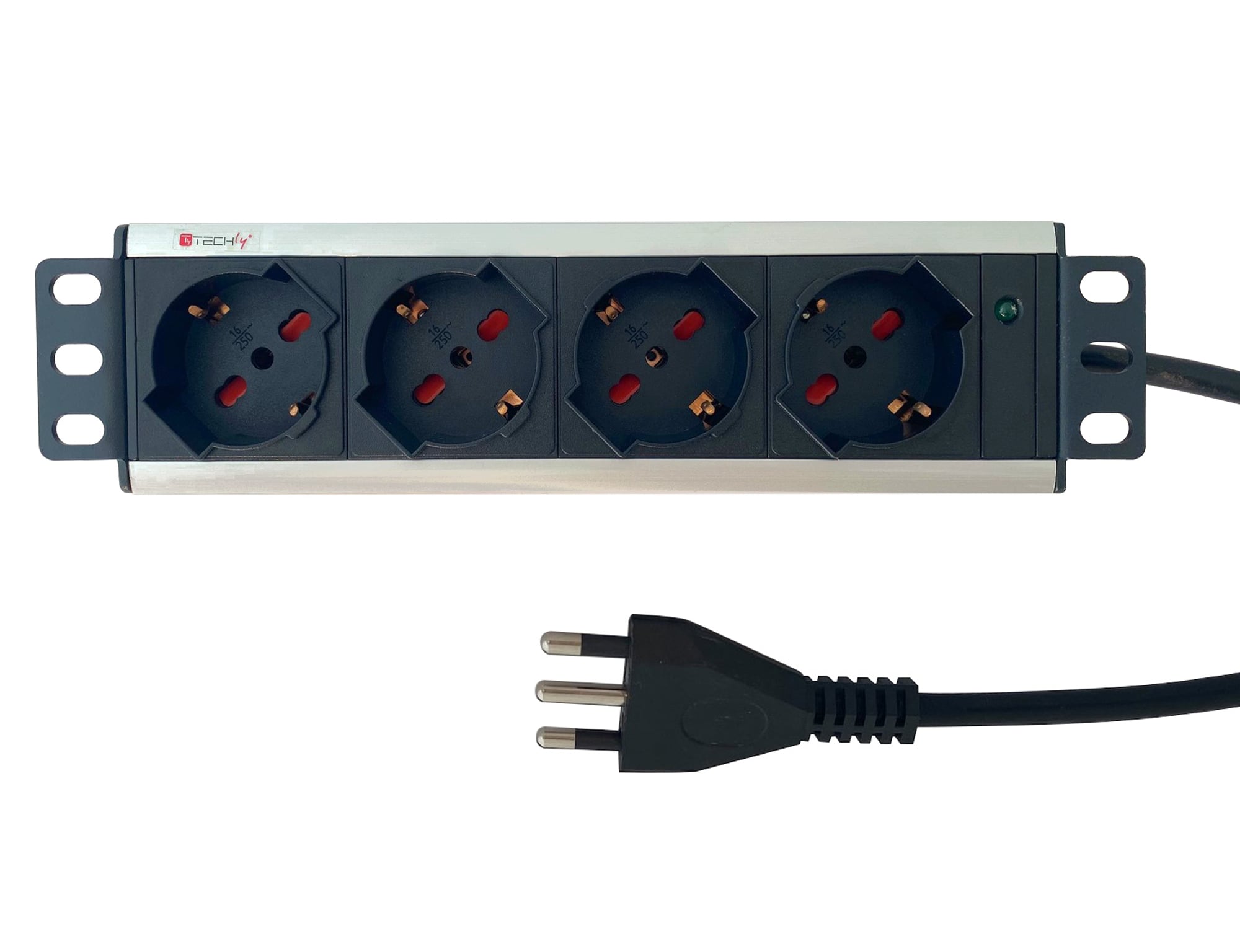 Multipresa Universale 4 Posti da Rack 10'' Spina Italiana 1,5U - Techly Professional I-CASE M10-4