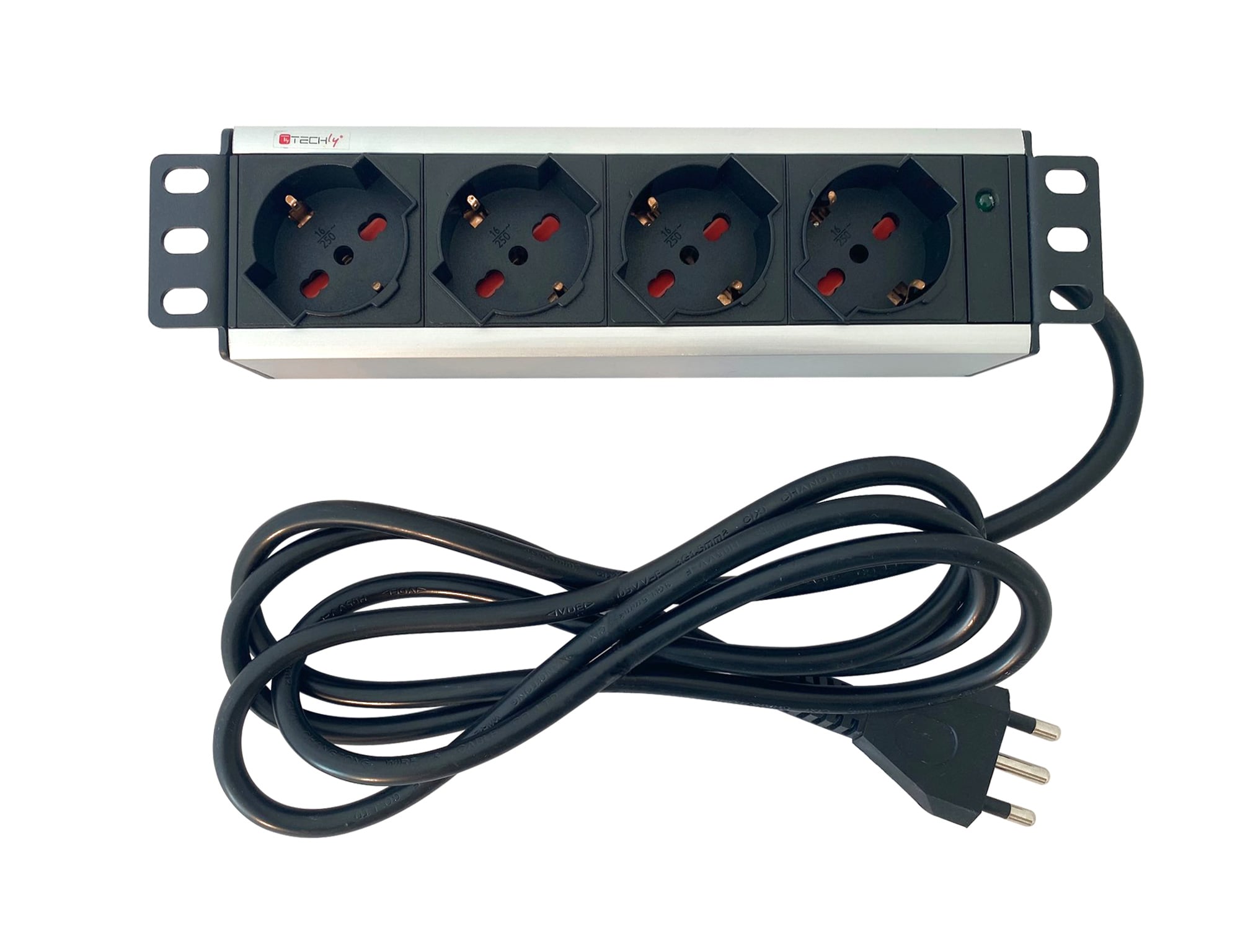Multipresa Universale 4 Posti da Rack 10'' Spina Italiana 1,5U - Techly Professional I-CASE M10-4