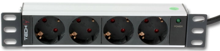 Multipresa 4 posti da rack 10" spina Schuko angolata 1U - Techly Professional I-CASE M10-4D