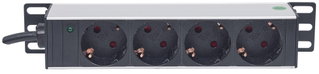 Multipresa Schuko 4 posti da Rack 10" con Spina Schuko Angolata 1U - Intellinet I-CASE M10-4I