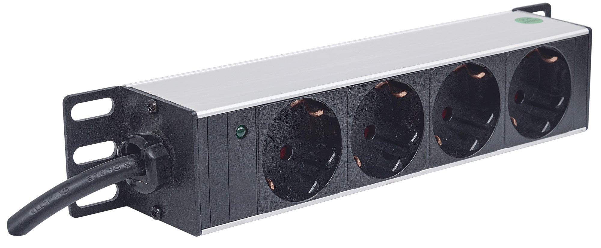 Multipresa Schuko 4 posti da Rack 10'' con Spina Schuko Angolata 1U - Intellinet I-CASE M10-4I