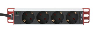 Multipresa 4 Posti da Rack 10'' Spina Schuko Angolata 1U - Techly Professional I-CASE M10-4ITY