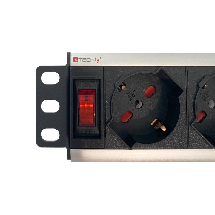 Multipresa 4 Posti UNEL da Rack 10" 1,5U - Techly Professional I-CASE M10-4P