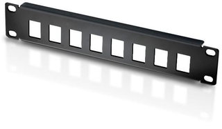 Pannello Patch 10'' 1 HE 8 posti per Frutti Keystone Nero - Techly Professional I-CASE M10-KSBL