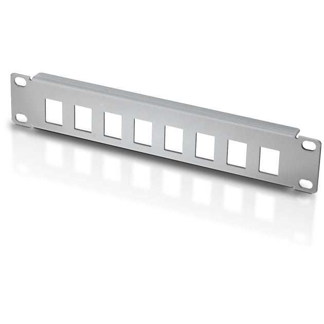 Pannello Patch 10'' 1 HE 8 posti per Frutti Keystone Grigio - Techly Professional I-CASE M10-KSP
