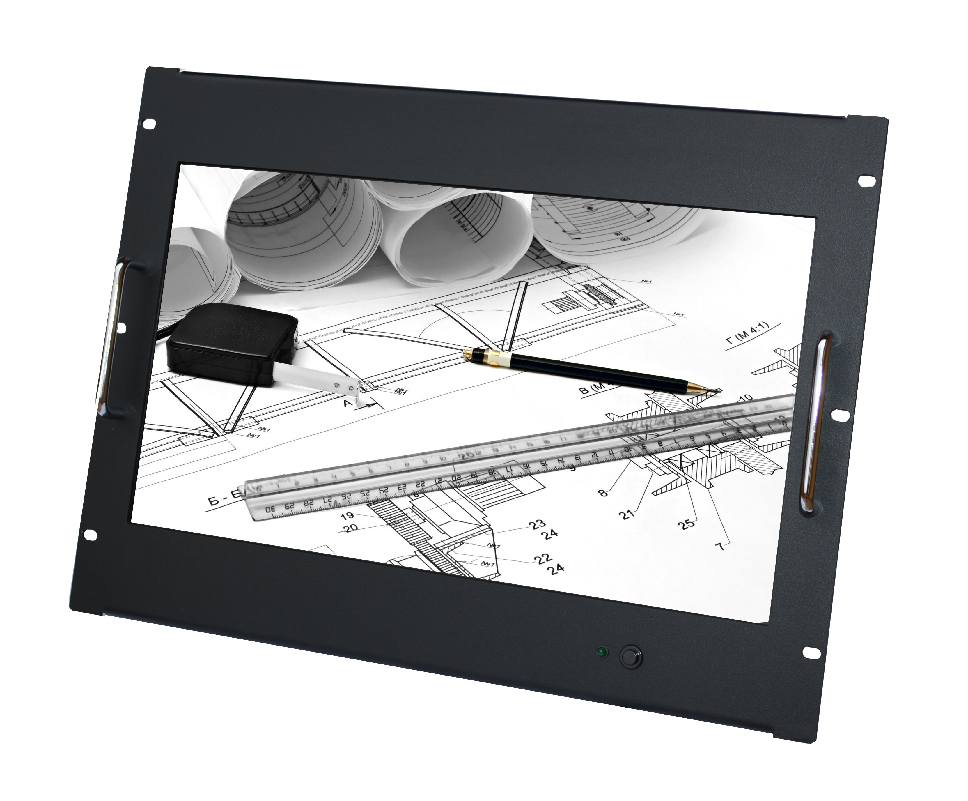 Monitor 8U for Rack Wardrobe 18,5" Full HD Black - Techly Professional I-CASE MONI-_185BK