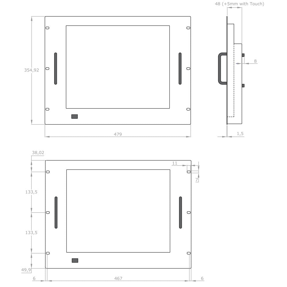Monitor LCD 17'' per Rack 19'' 8 Unità Nero - Techly Professional I-CASE MONI-LCD