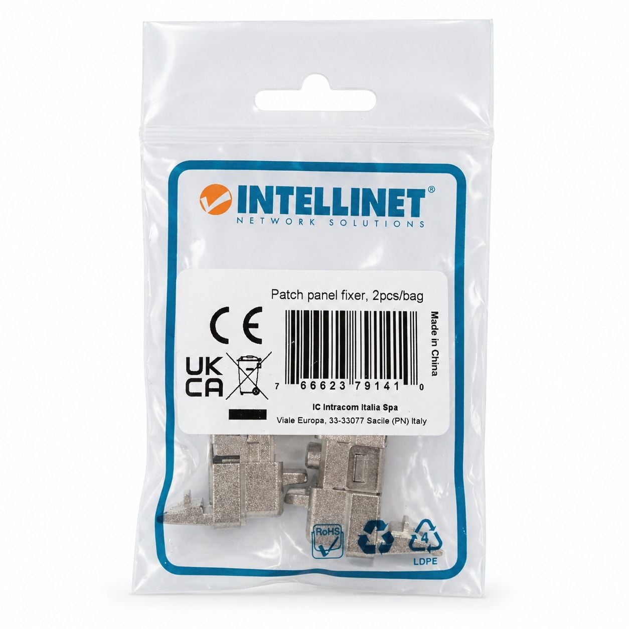 Confezione da 2 pz Clip di Montaggio su Rack 1U Senza Attrezzi - Intellinet I-CASE MOUNT-QFIX