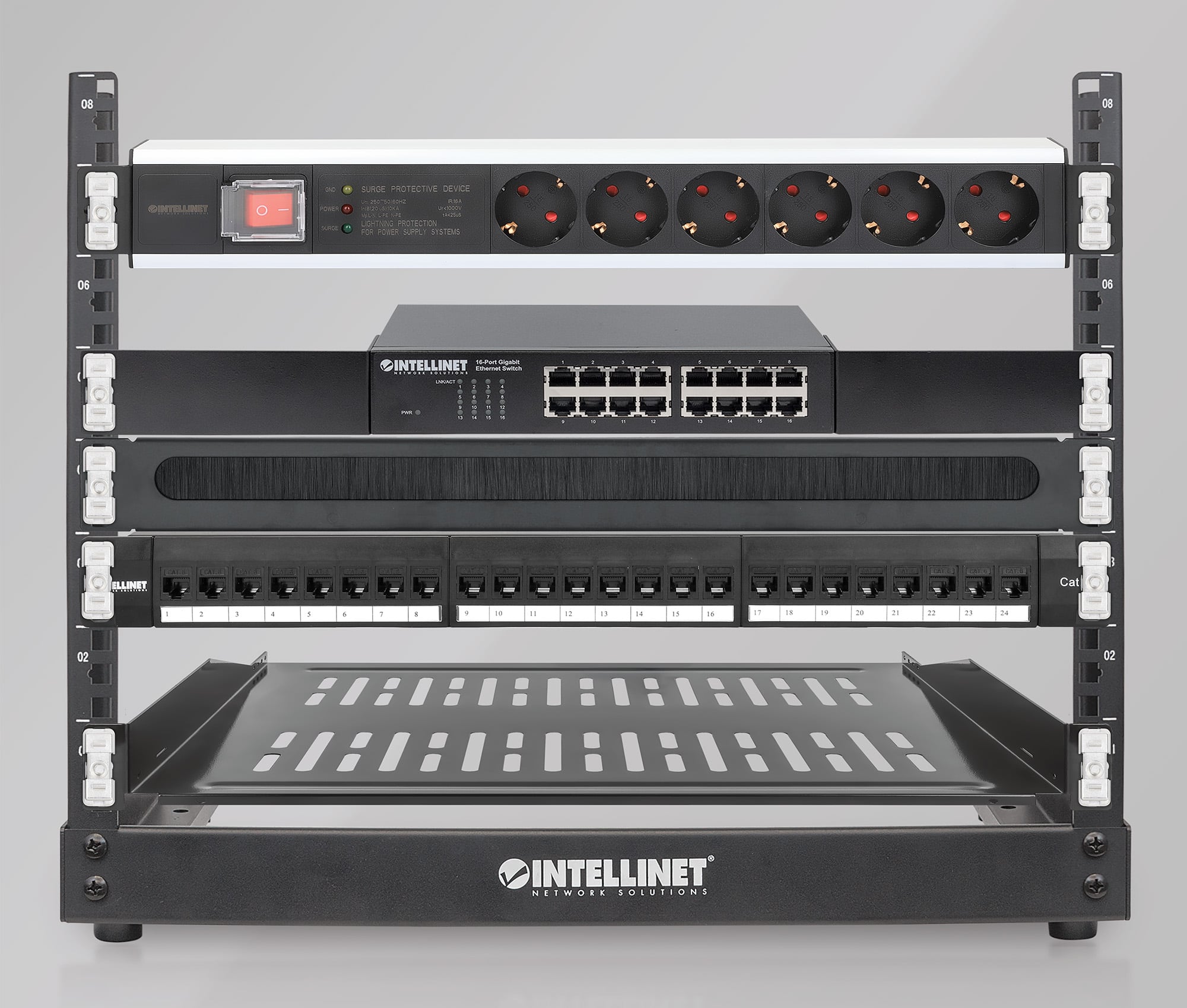 Confezione da 2 pz Clip di Montaggio su Rack 1U Senza Attrezzi - Intellinet I-CASE MOUNT-QFIX