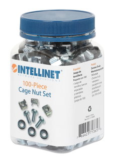 Kit Set 100 Viti, 100 Dadi e 100 Rondelle per Montaggio Rack Silver - Intellinet I-CASE MOUNT100