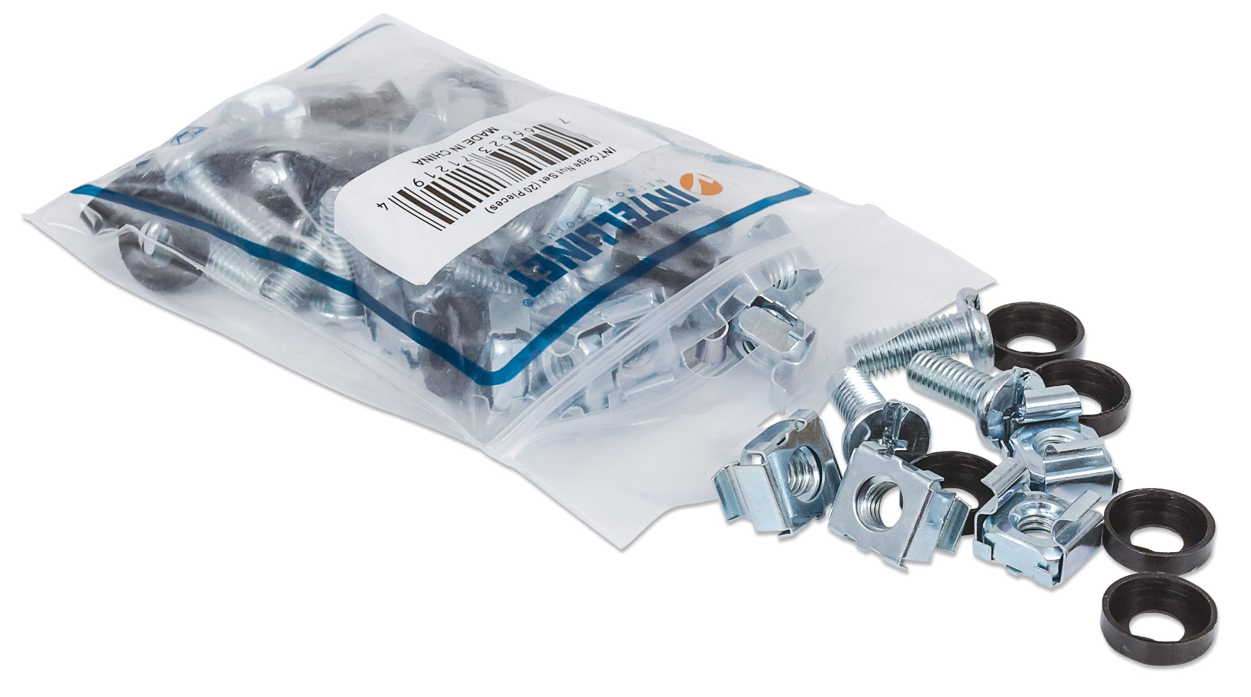 Kit Set 20 Screws, 20 Nuts and 20 Washers for Rack Mounting Silver - Intellinet I-CASE MOUNT20