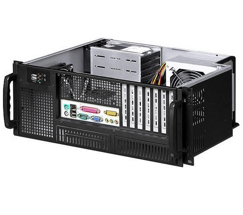 Chassis Industriale Rack 19''/Desktop 4U Ultra Compatto Nero - Techly I-CASE MP-P4HX-BLK6