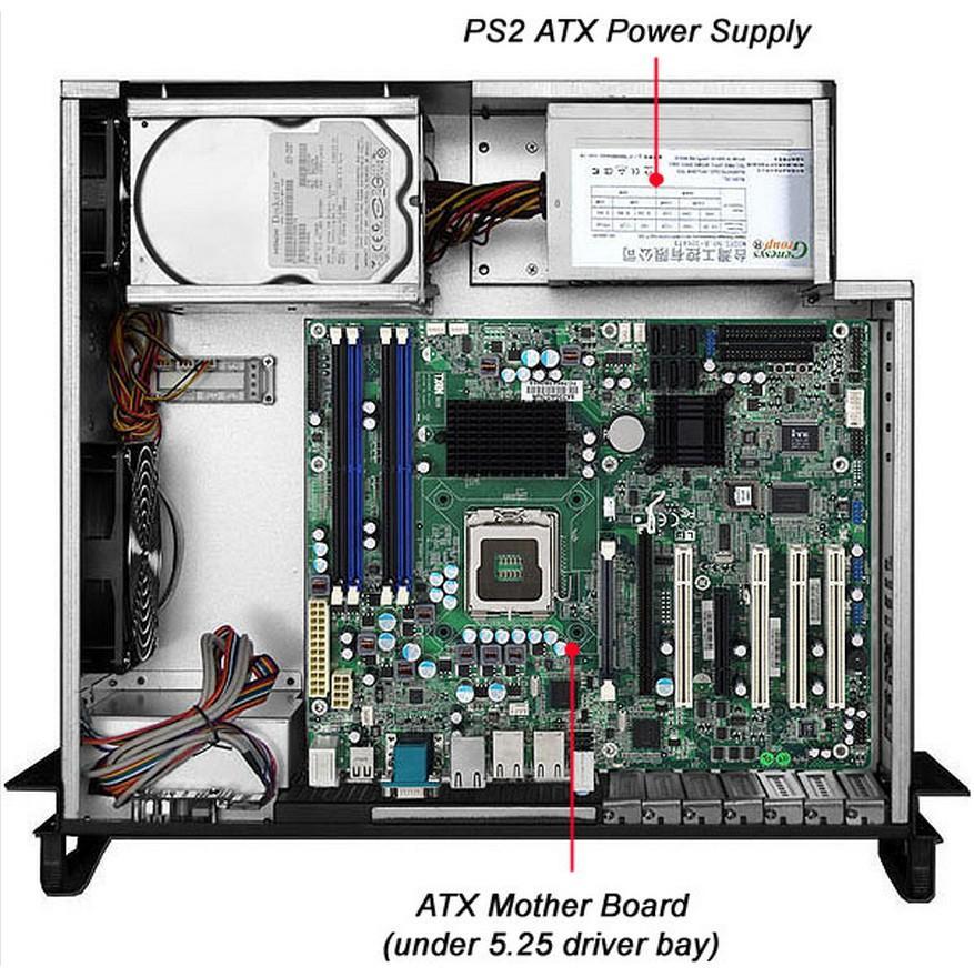 Chassis Industriale Rack 19''/Desktop 4U Ultra Compatto Nero - Techly I-CASE MP-P4HX-BLK6