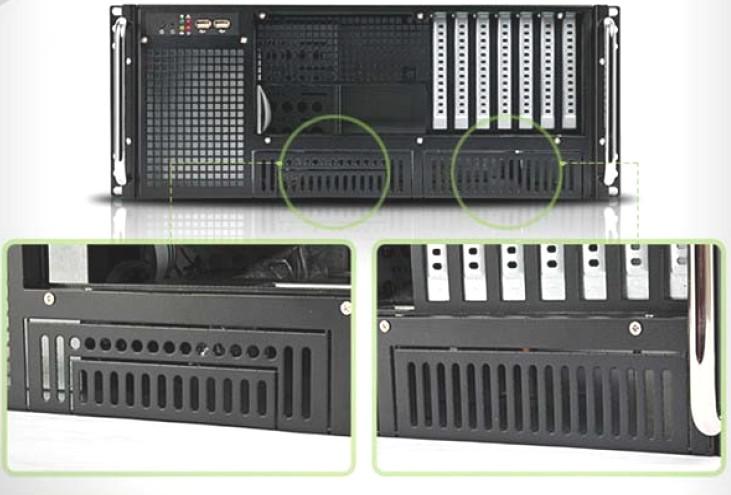 Chassis Industriale Rack 19''/Desktop 4U Ultra Compatto Nero - Techly I-CASE MP-P4HX-BLK6