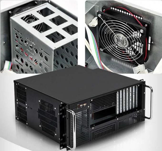 Chassis Industriale Rack 19''/Desktop 4U Ultra Compatto Nero - Techly I-CASE MP-P4HX-BLK6