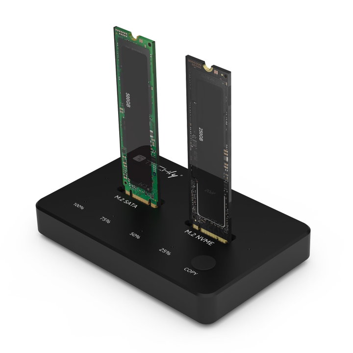 Docking Station Dual-Bay SSD M.2 NVMe PCIe SATA 10 Gbps Clone Offline - Techly I-CASE NVME-CLONE