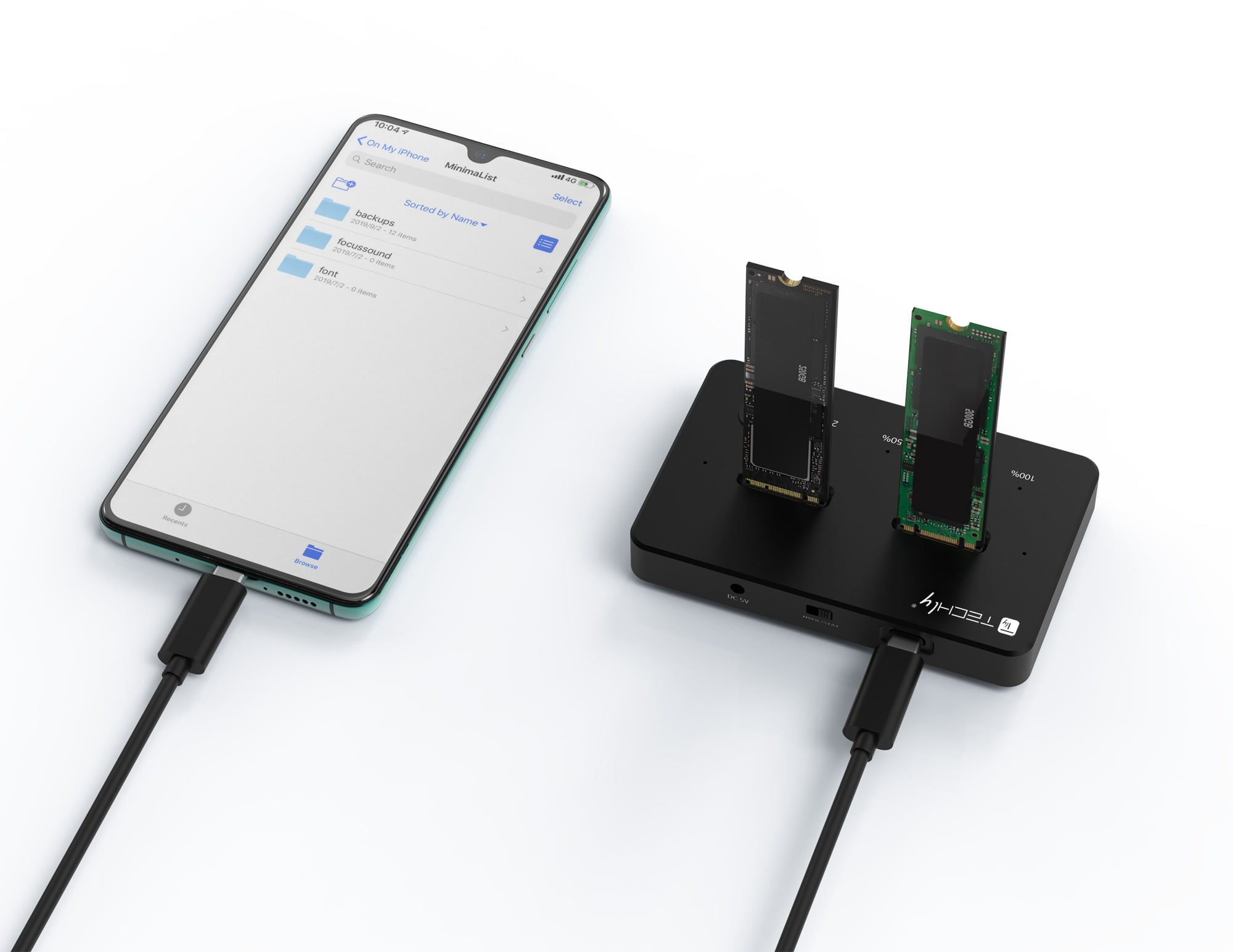 Docking Station Dual-Bay SSD M.2 NVMe PCIe SATA 10 Gbps Clone - Techly I-CASE NVME-CLONE