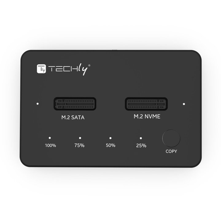 Docking Station Dual-Bay SSD M.2 NVMe PCIe SATA 10 Gbps Clone Offline - Techly I-CASE NVME-CLONE