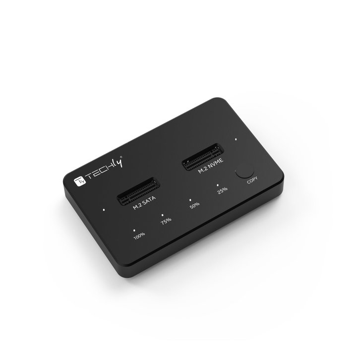 Docking Station Dual-Bay SSD M.2 NVMe PCIe SATA 10 Gbps Clone Offline - Techly I-CASE NVME-CLONE