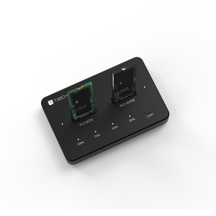 Docking Station Dual-Bay SSD M.2 NVMe PCIe SATA 10 Gbps Clone Offline - Techly I-CASE NVME-CLONE