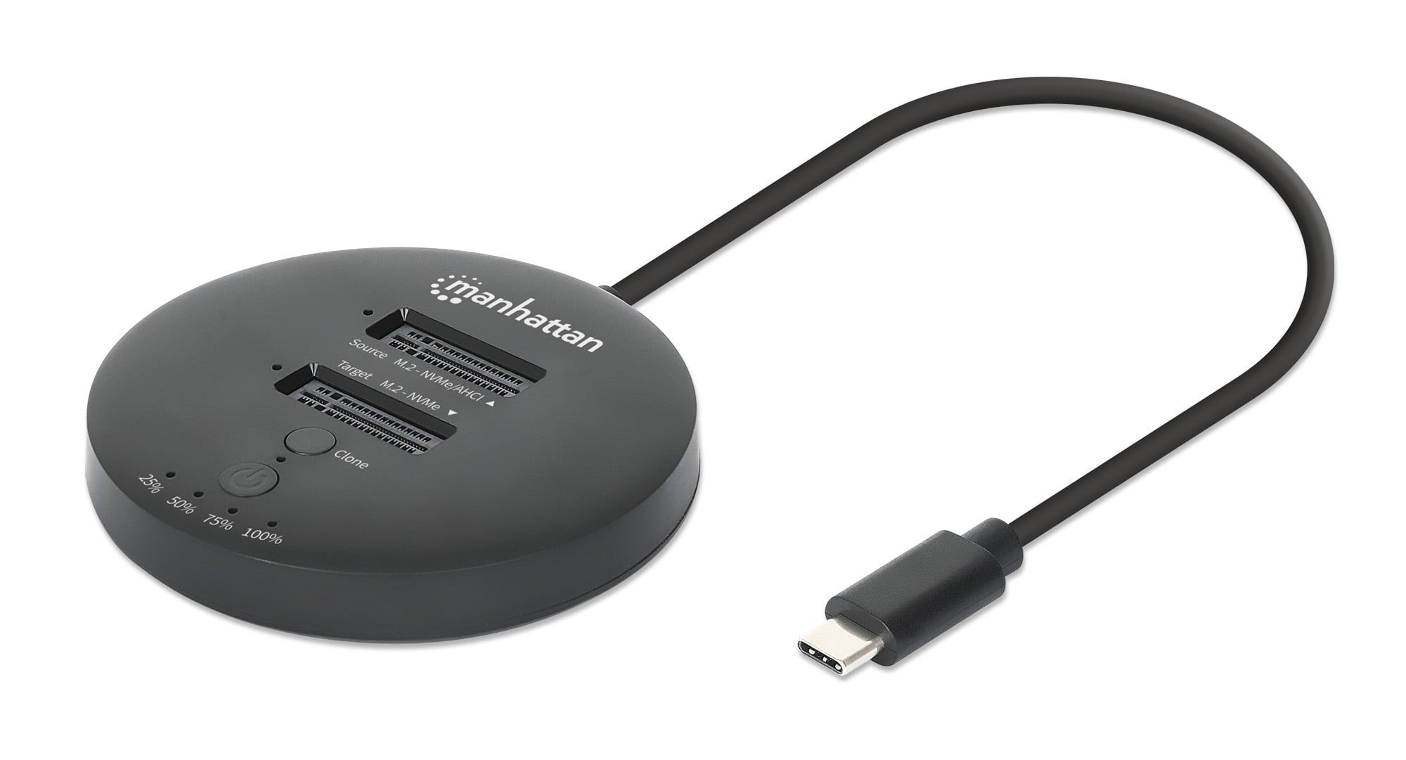 Docking Station Dual-Bay M.2 NVMe Clone SSD USB-C - Manhattan I-CASE NVME-CLONEMH