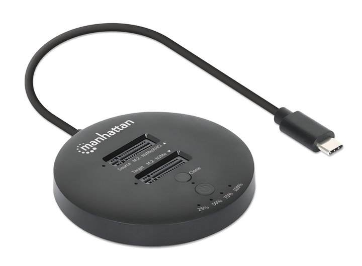 Docking Station Dual-Bay M.2 NVMe Clone SSD USB-C - Manhattan I-CASE NVME-CLONEMH