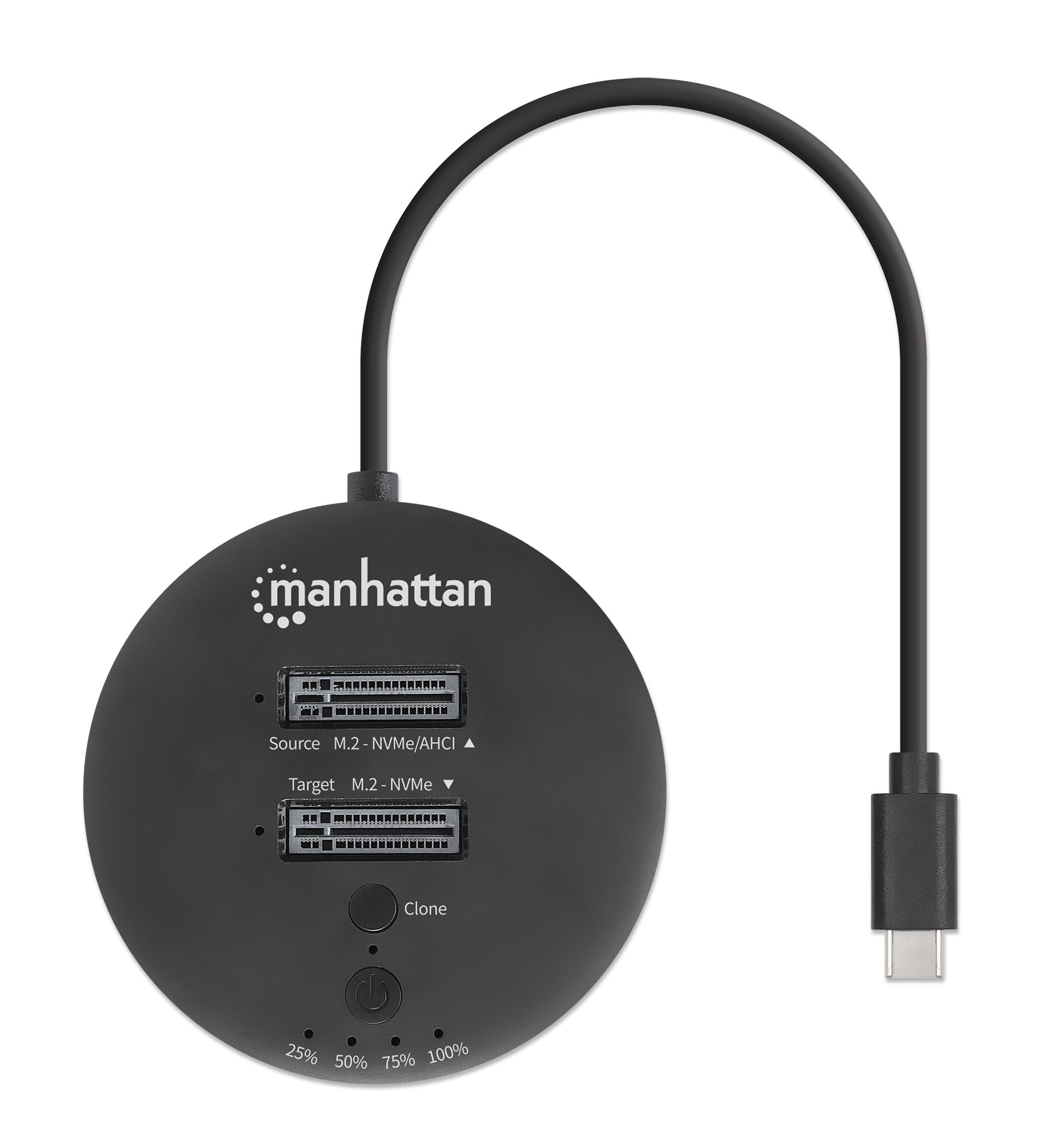 Docking Station Dual-Bay M.2 NVMe Clone SSD USB-C - Manhattan I-CASE NVME-CLONEMH