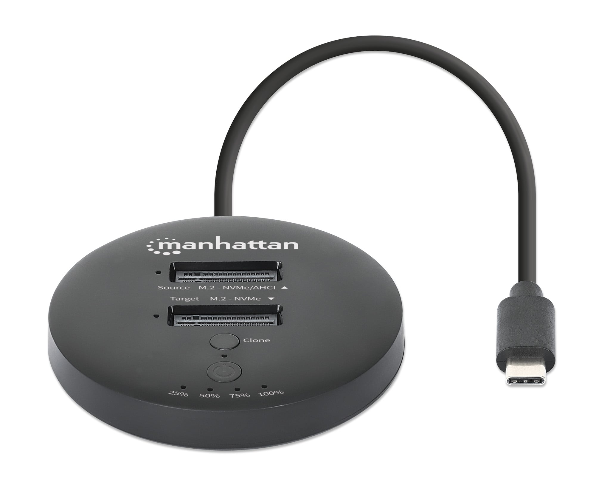 Docking Station Dual-Bay M.2 NVMe Clone SSD USB-C - Manhattan I-CASE NVME-CLONEMH