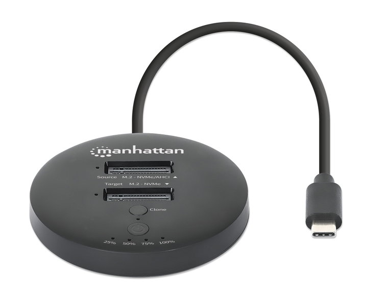 Docking Station Dual-Bay M.2 NVMe Clone SSD USB-C - Manhattan I-CASE NVME-CLONEMH