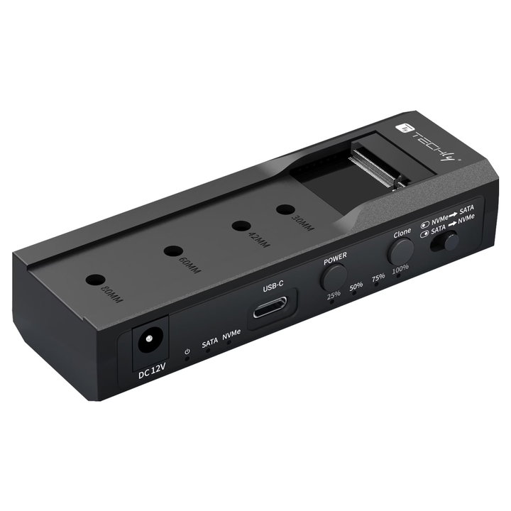 Adattatore/Duplicatore per HDD/SSD SATA 2.5/3.5 e SSD NVMe M.2 - Techly I-CASE NVME-SATA