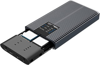 Box Esterno Duplicatore Clone Offline USB3.2 Gen 2x2 USB-C M.2 PCIe NVME 20 Gbps - Techly NP I-CASE NVME2-CLONE