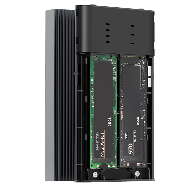 Box External Clone Duplicator Offline USB 3.2 Gen 2 x 2 USB-C M. 2 PCIe NVME 20 Gbps - Techly NP I-CASE NVME 2 -CLONE