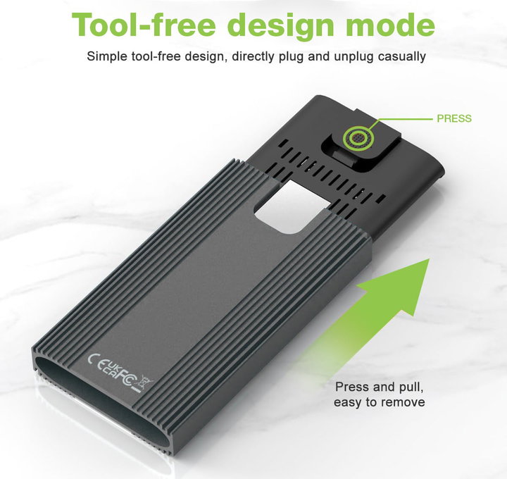 Box Esterno Duplicatore Clone Offline USB3.2 Gen 2x2 USB-C M.2 PCIe NVME 20 Gbps - Techly NP I-CASE NVME2-CLONE