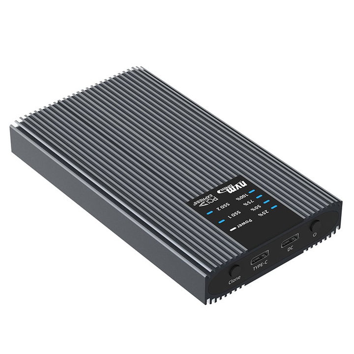 Box Esterno Duplicatore Clone Offline USB3.2 Gen 2x2 USB-C M.2 PCIe NVME 20 Gbps - Techly NP I-CASE NVME2-CLONE