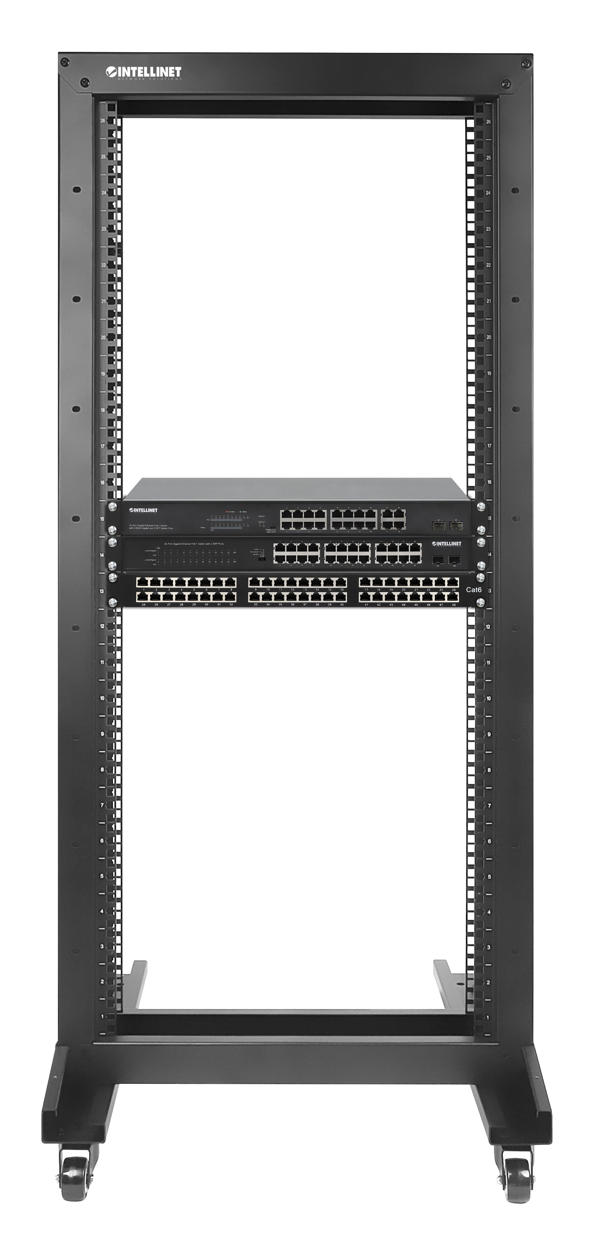Open Frame Rack 19'' 26U 2 Montanti - Intellinet I-CASE OF-1026BKV2