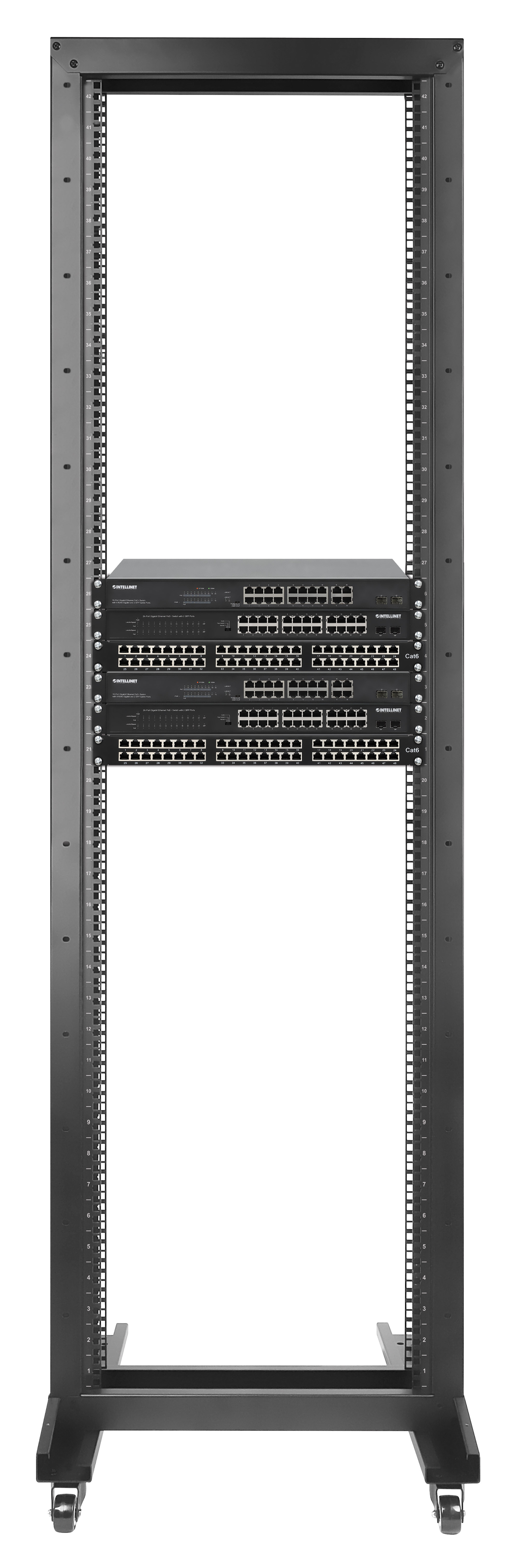 Open Frame Rack 19'' 42U 2 Montanti - Intellinet I-CASE OF-1042BKV2