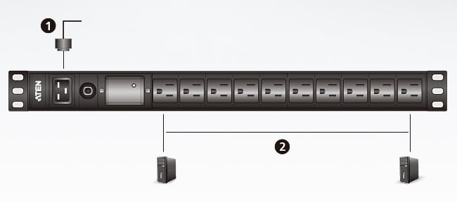 PDU 1U di Base con Protezione da Sovratensione, PE0110SG - I-CASE PE-0110SG