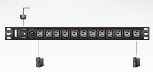 PDU di base 12 prese NEMA 5-20R 1U - Aten I-CASE PE-0212G