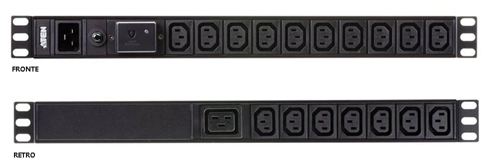 Multipresa Rack PDU 1U 17p IEC-C13 1p C19 Protezione Sovratensione - I-CASE PE-0218SG