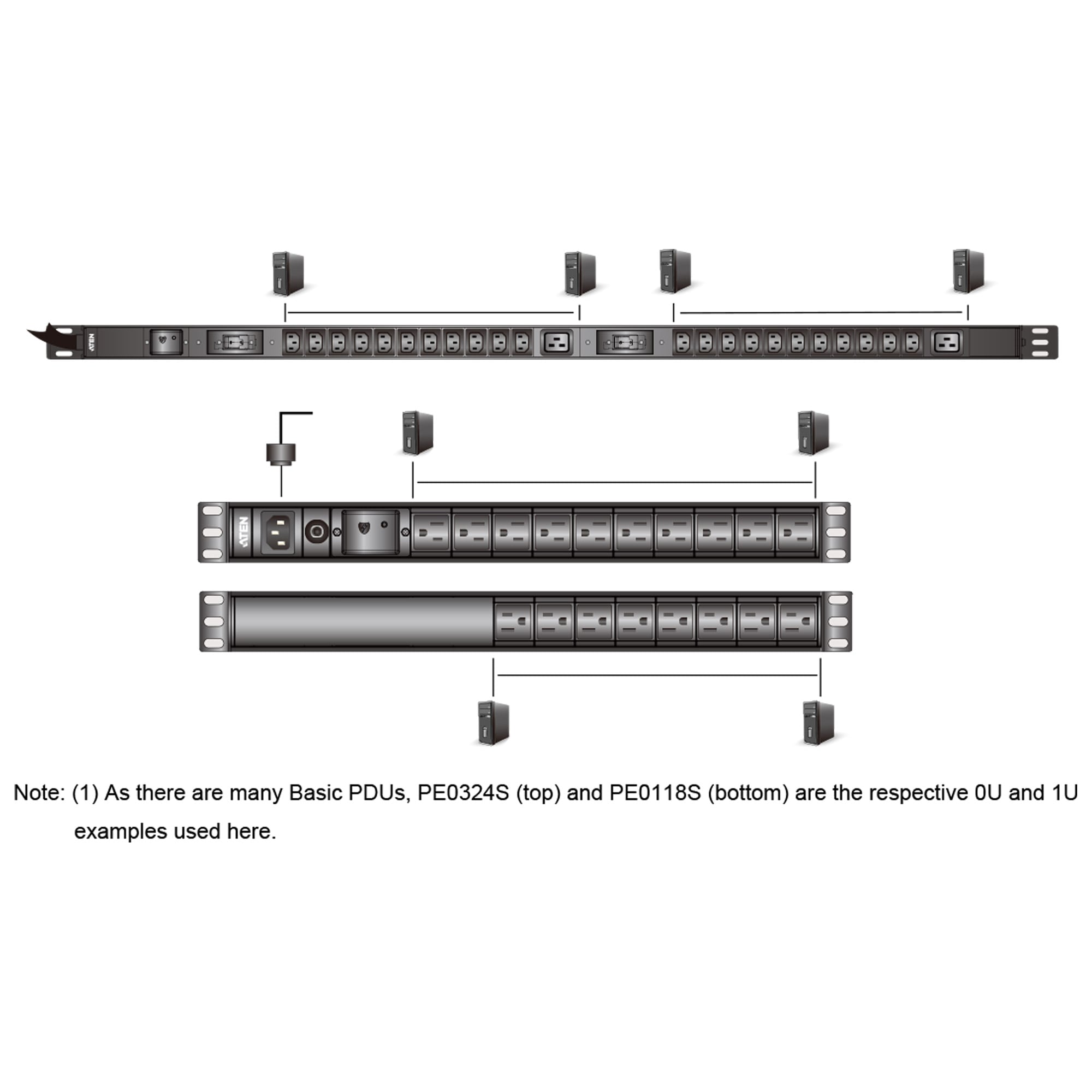 Multipresa Rack PDU 1U 22p IEC-C13 2p C19 Protezione Sovratensione - I-CASE PE-0224SG