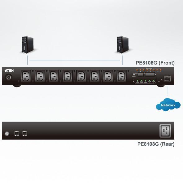 Multipresa Rack PDU 8x C13 Misurazione PDU, Controllo Presa - Aten I-CASE PE-8108G