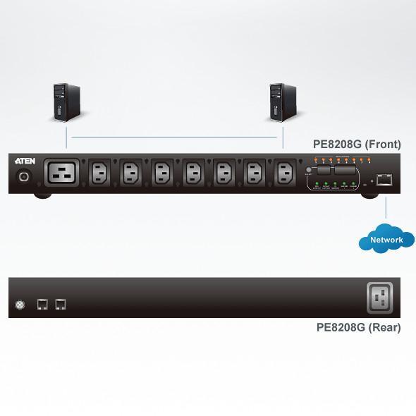 Multipresa Rack PDU 7xC13+C19 Misurazione PDU, Controllo Presa PE8208 - Aten I-CASE PE-8208G