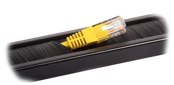 Pannello Passacavi 1U Forato con Spazzola Nero - Intellinet I-CASE PSC-NE