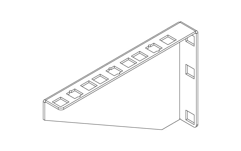 Staffa 3U per installazione verticali apparecchiature rack 19'' - Techly Professional I-CASE RAIL-3UV