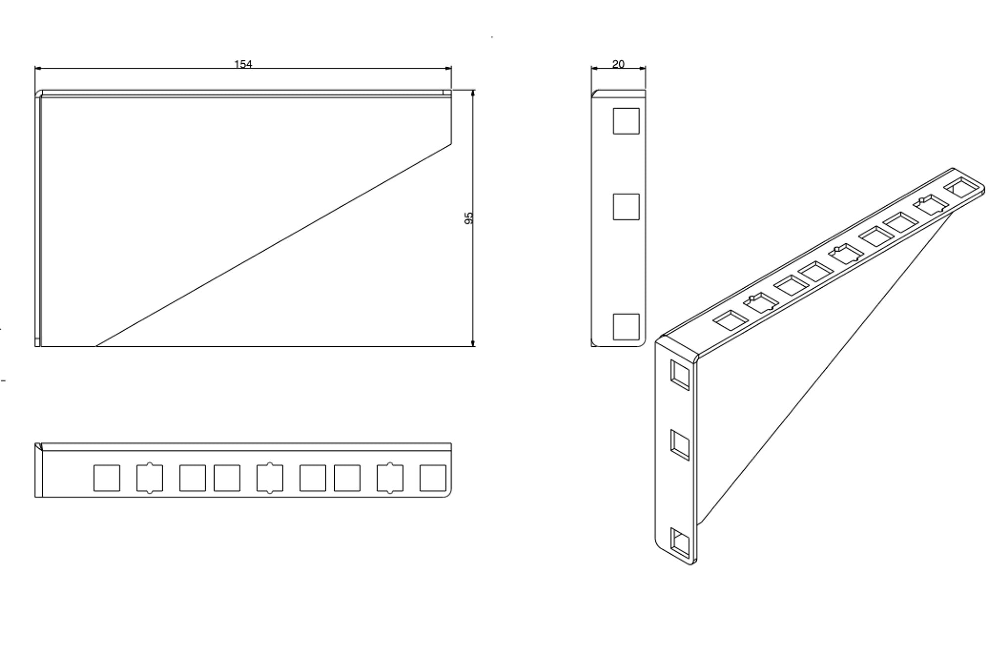 Staffa 3U per installazione verticali apparecchiature rack 19'' - Techly Professional I-CASE RAIL-3UV