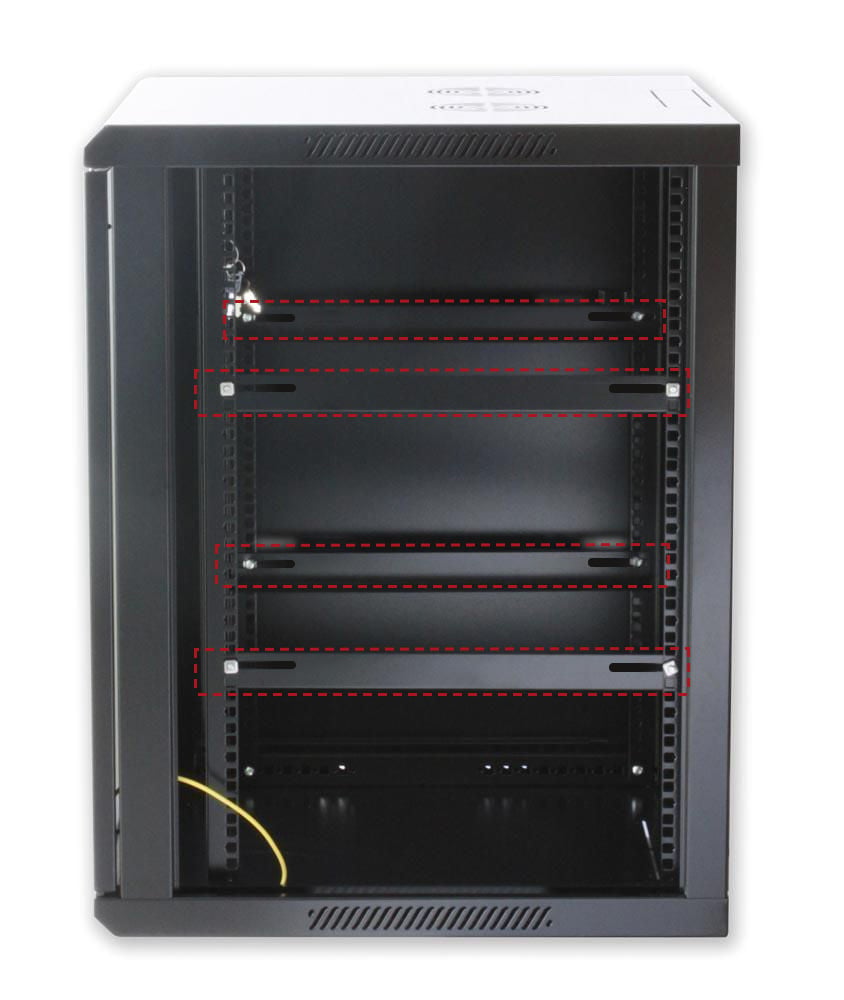 Coppia staffe a L Laterale per Rack 19'' a Muro Prof. 600mm Nero - Intellinet I-CASE RAIL-600EW