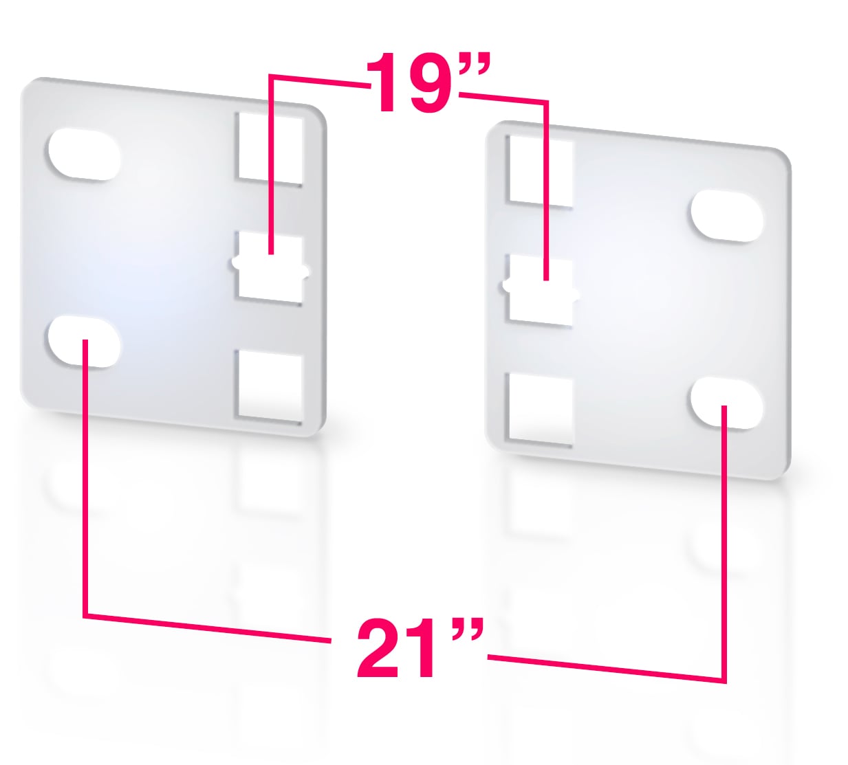 Coppia staffe riduttrici per armadi ETSI 1U - Techly Professional I-CASE RAIL-ADP1ETG