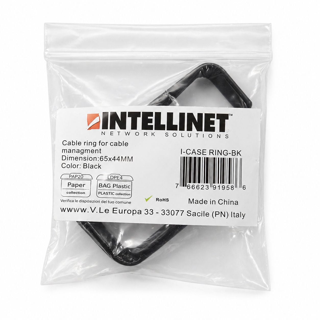 Passacavi per Armadi di Rete Nero - Intellinet I-CASE RING-BK