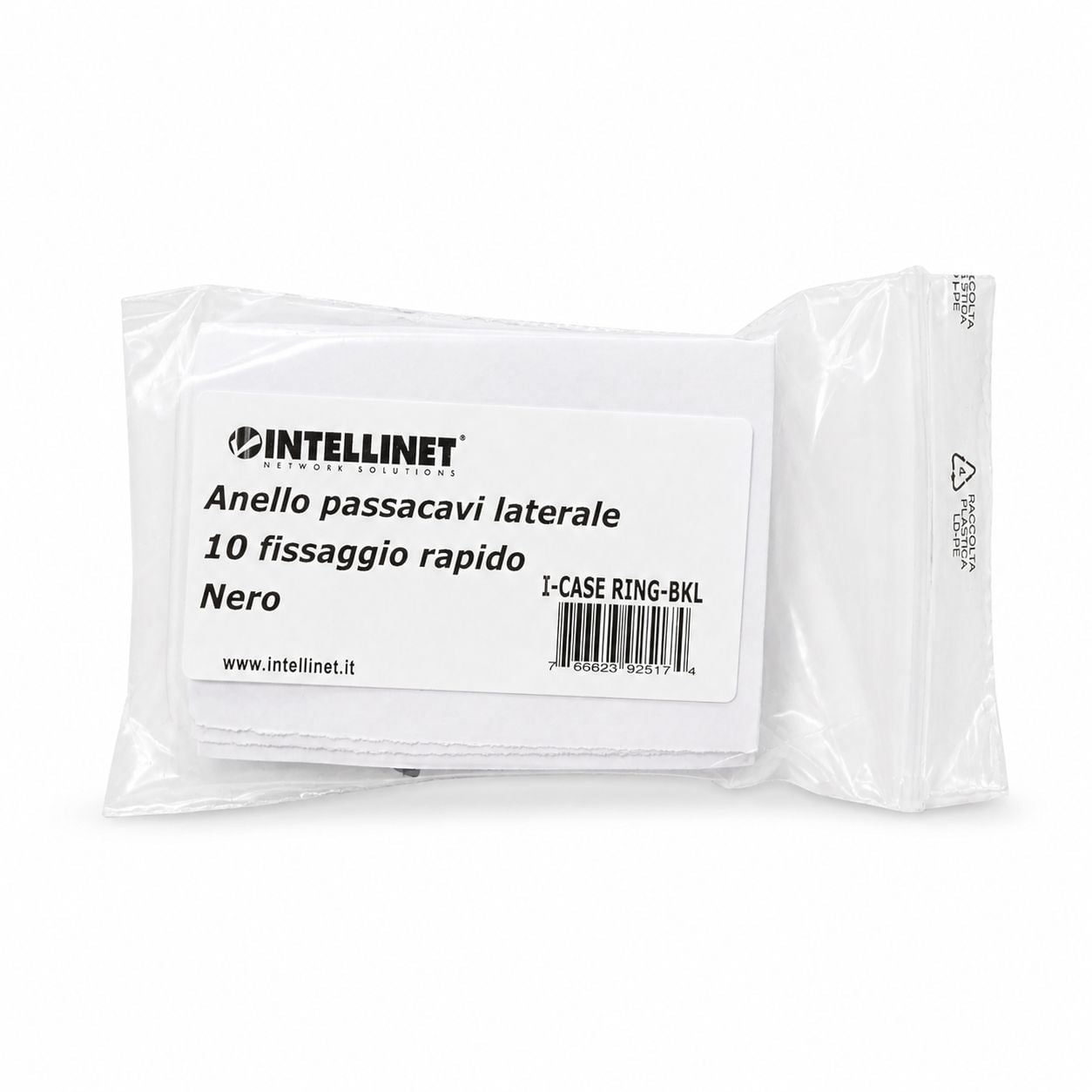 Anello Passacavi Laterale per Armadi Rack Nero - Intellinet I-CASE RING-BKL